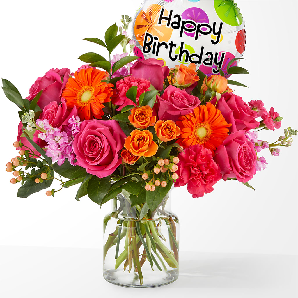 Fiesta Bouquet with Birthday Balloon – Family Fare Supermarkets #3785, Omaha NE