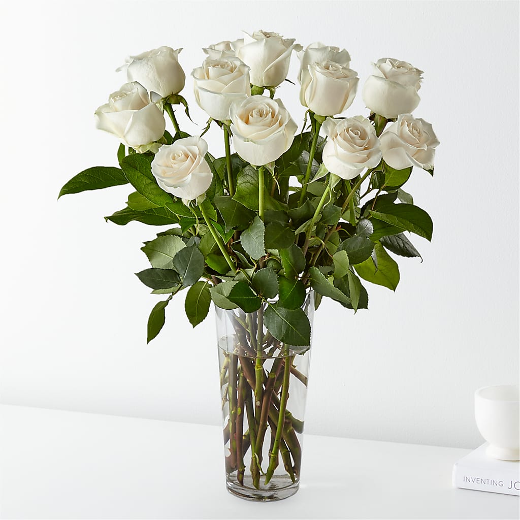 Long Stem White Rose Bouquet – Family Fare Supermarkets #3785, Omaha NE