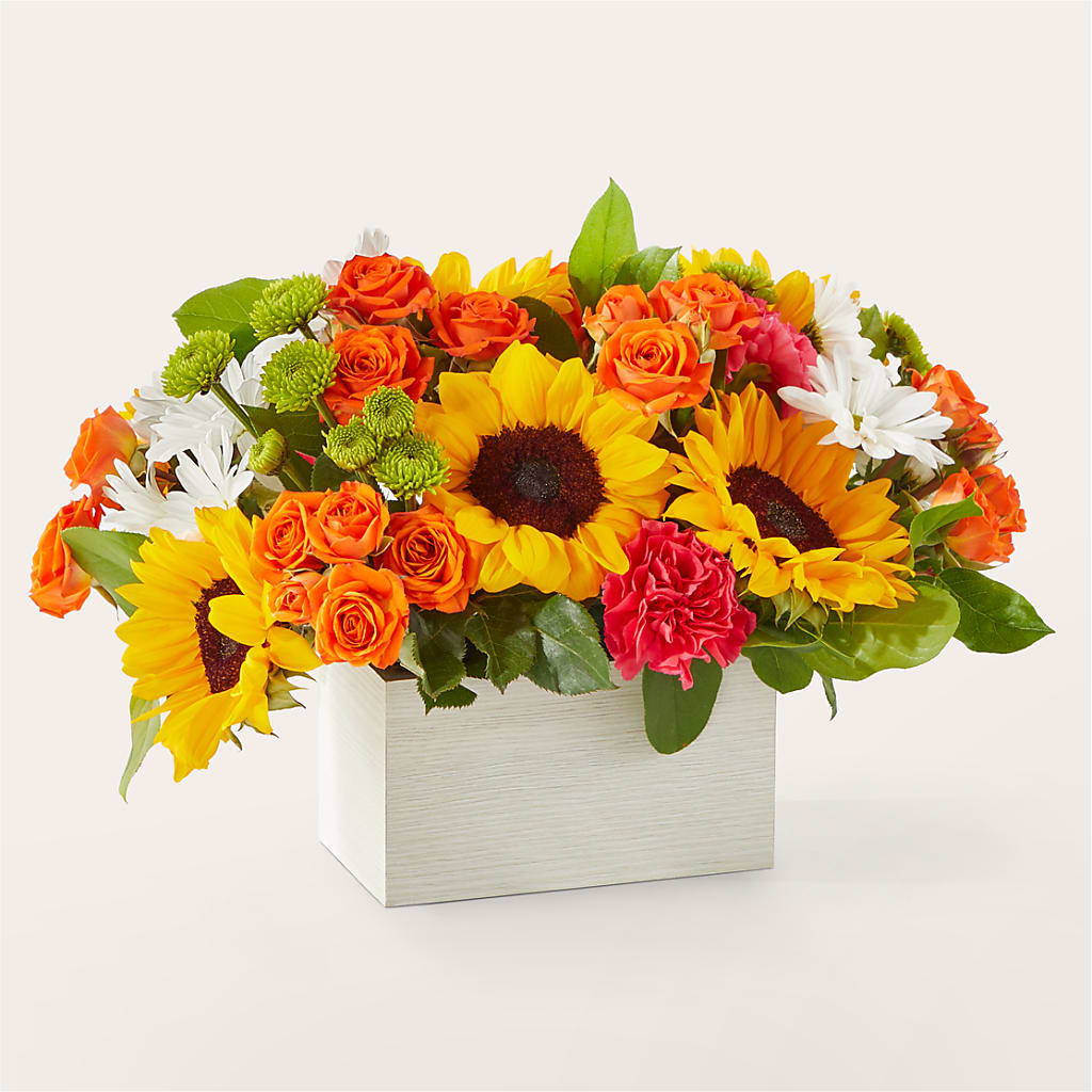 Sun-drenched Blooms Box Bouquet – Family Fare Supermarkets #3785, Omaha NE