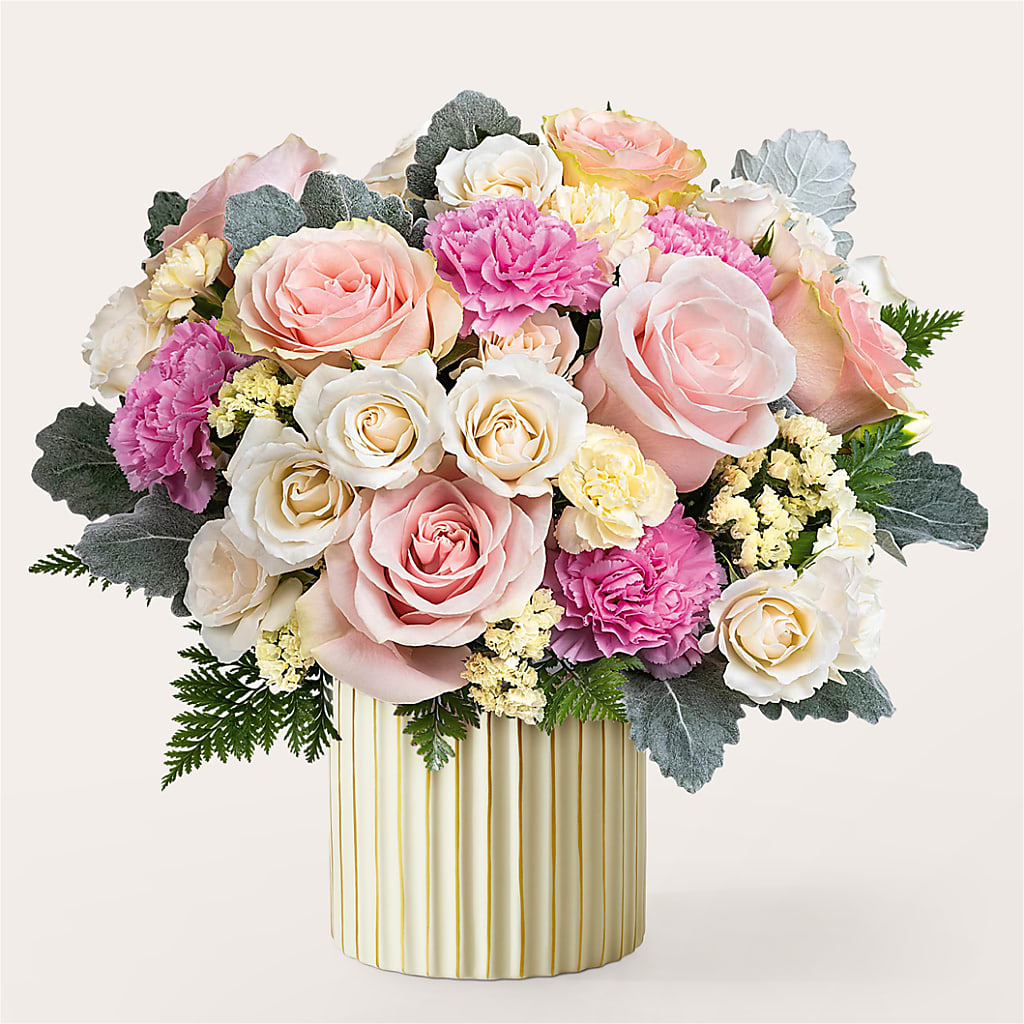 Blissful Moments Bouquet with Ivory Vase – Family Fare Supermarkets #3785, Omaha NE