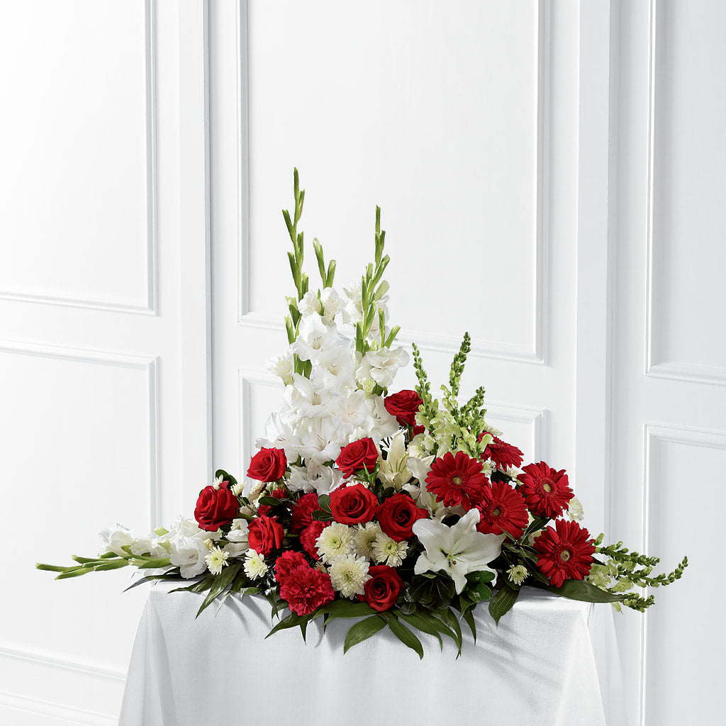 Crimson & White Arrangement – Family Fare Supermarkets #3785, Omaha NE