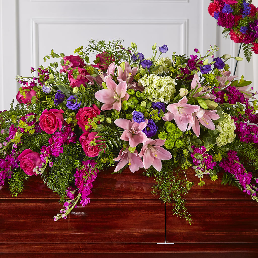 Radiant Tribute Casket Spray – Family Fare Supermarkets #3785, Omaha NE