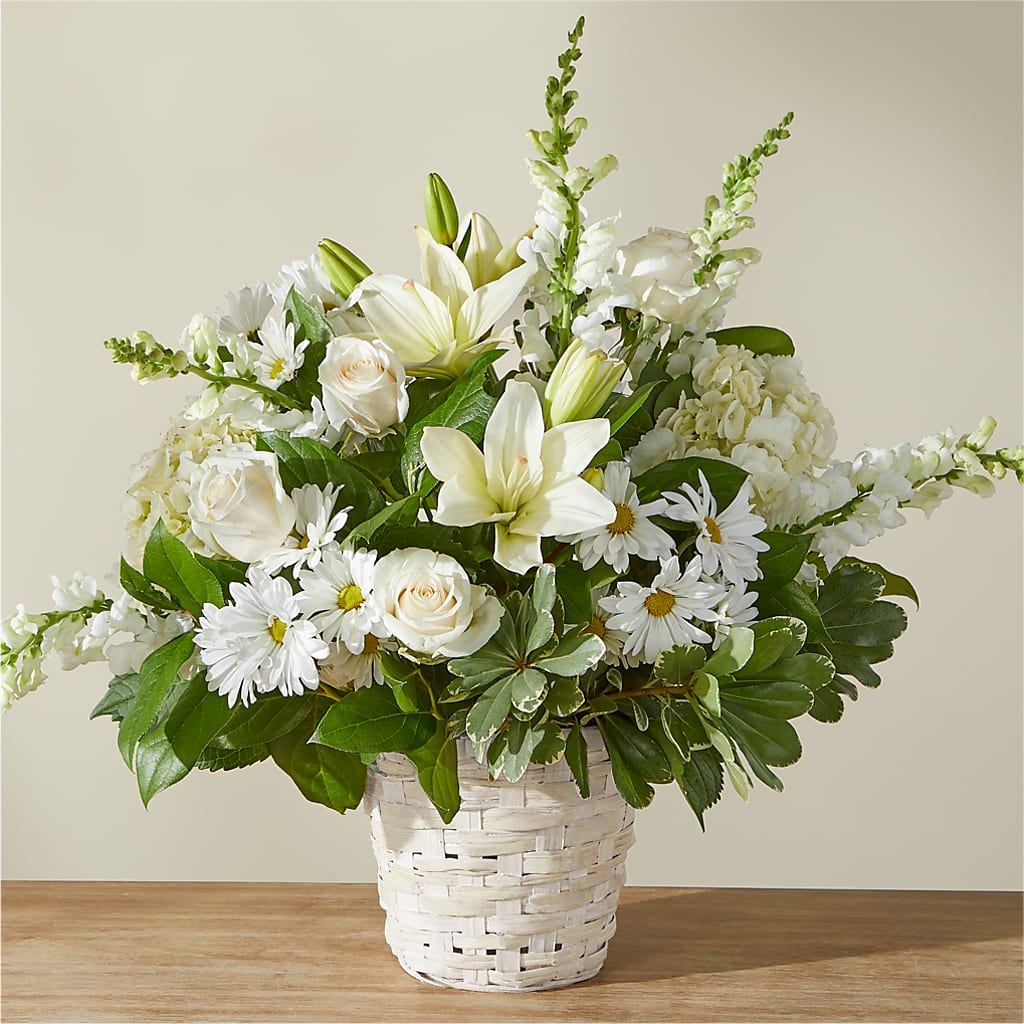 Ivory Elegance Floral Basket – Family Fare Supermarkets #3785, Omaha NE