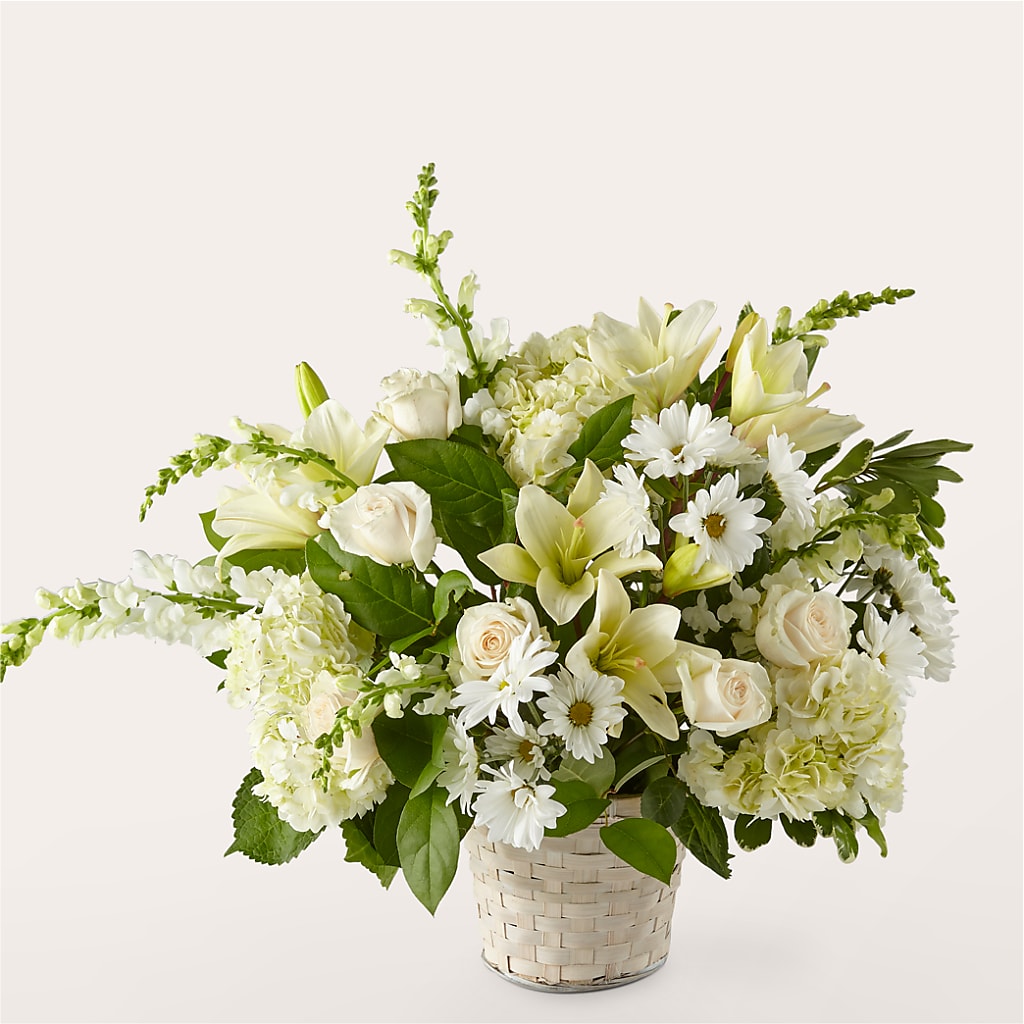 Ivory Elegance Floral Basket – Family Fare Supermarkets #3785, Omaha NE
