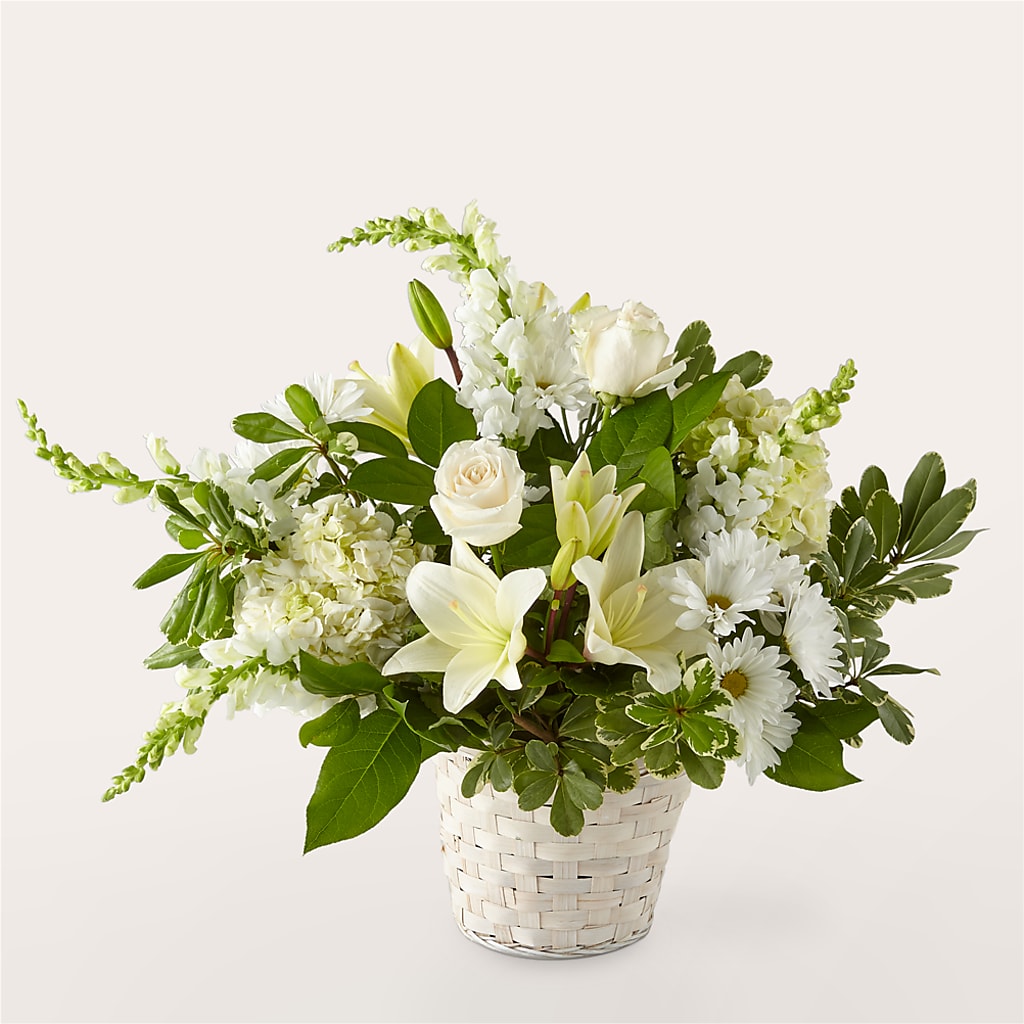 Ivory Elegance Floral Basket – Family Fare Supermarkets #3785, Omaha NE