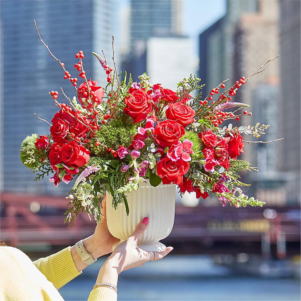 Big Red Bow Bouquet –  Family Fare Supermarkets #3785, Omaha NE