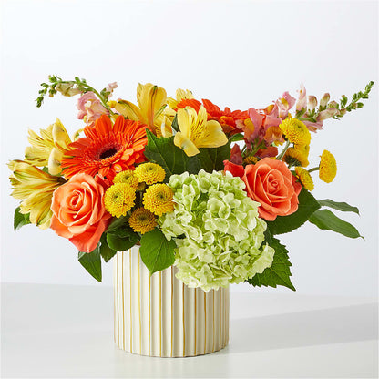 Autumn Sunshine Bouquet with Ivory Vase –  Family Fare Supermarkets #3785, Omaha NE