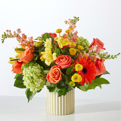 Autumn Sunshine Bouquet with Ivory Vase –  Family Fare Supermarkets #3785, Omaha NE