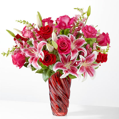 Always You Bouquet with Red Vase