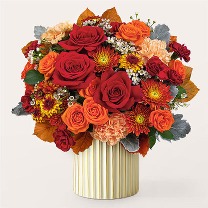 Merlot Bouquet with Ivory Vase –  Family Fare Supermarkets #3785, Omaha NE