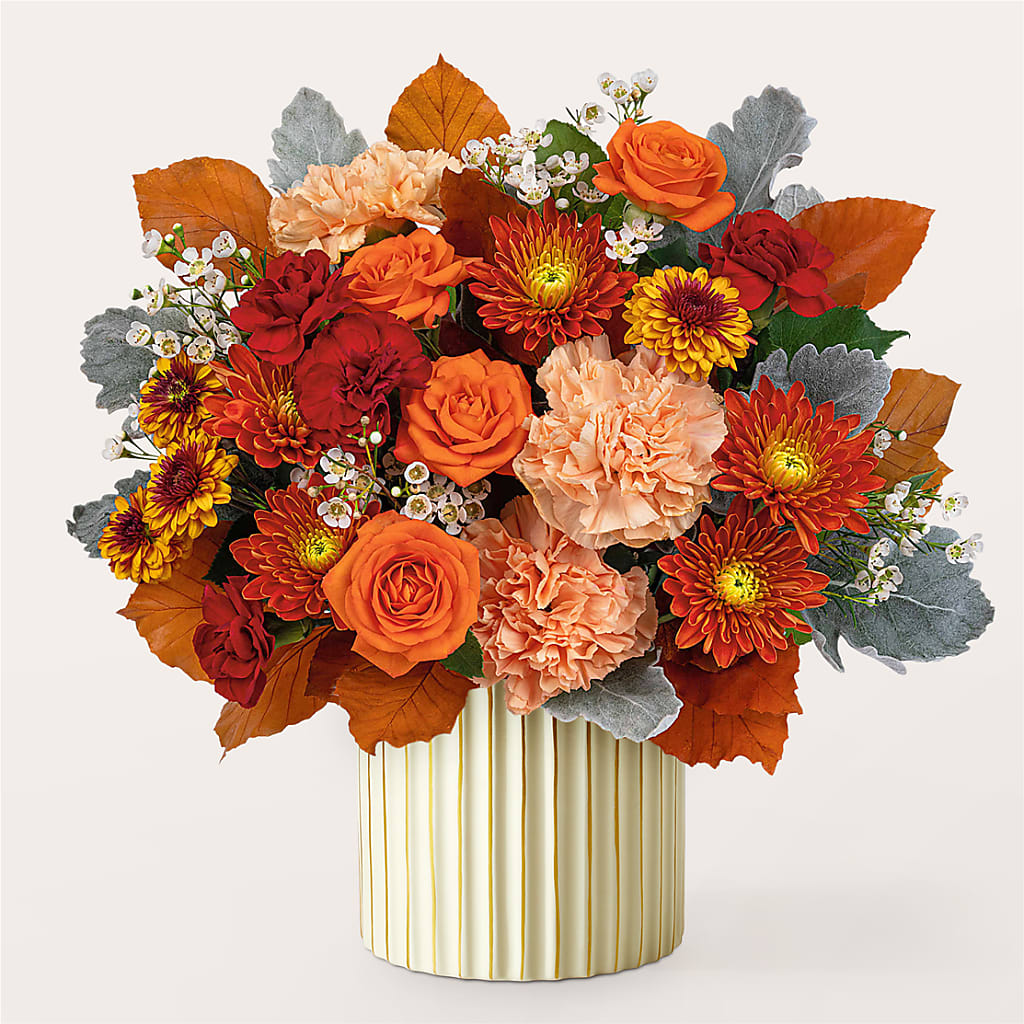 Merlot Bouquet with Ivory Vase –  Family Fare Supermarkets #3785, Omaha NE